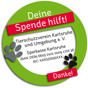 Spende fürs Tierheim Karlsruhe