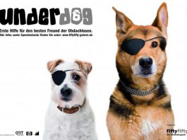 Logo des Projekts underdog: Hunde mit Augenklappen.